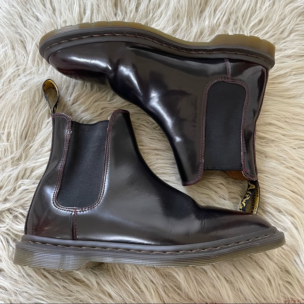 Dr Martens Mens US Size 8 Graeme Chelsea Boots Cherry Red Smooth Leather